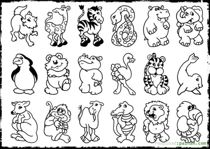 Forest with animals coloring pages