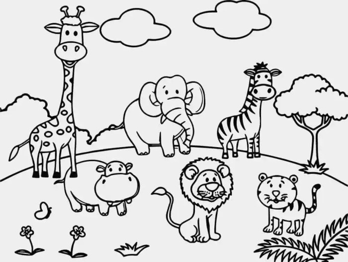 Preschool zoo animal coloring pages