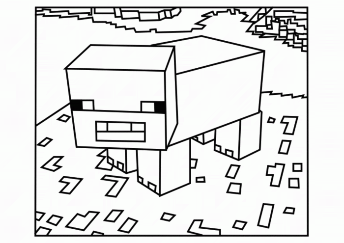 Minecraft animals coloring page