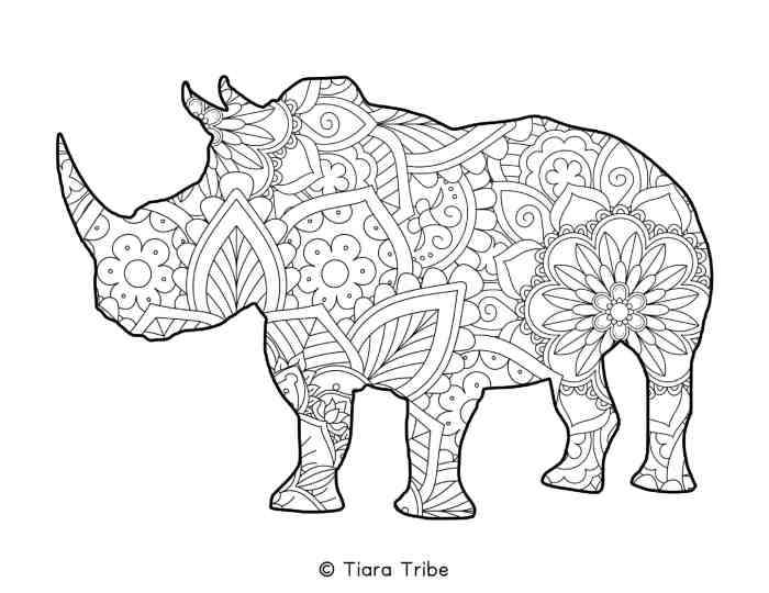 Mandala animal coloring pages