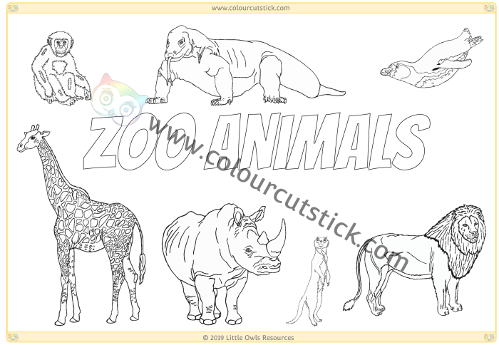 Free Coloring Pages Zoo Animals Wild Creativity