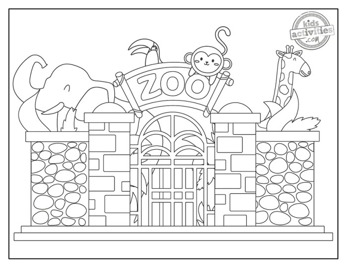 Coloring pages of zoo animals for preschool