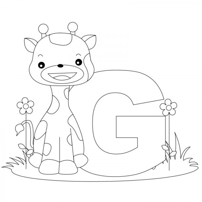 Animal alphabet coloring pages free