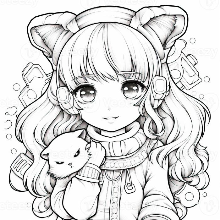 Cute coloring pages anime