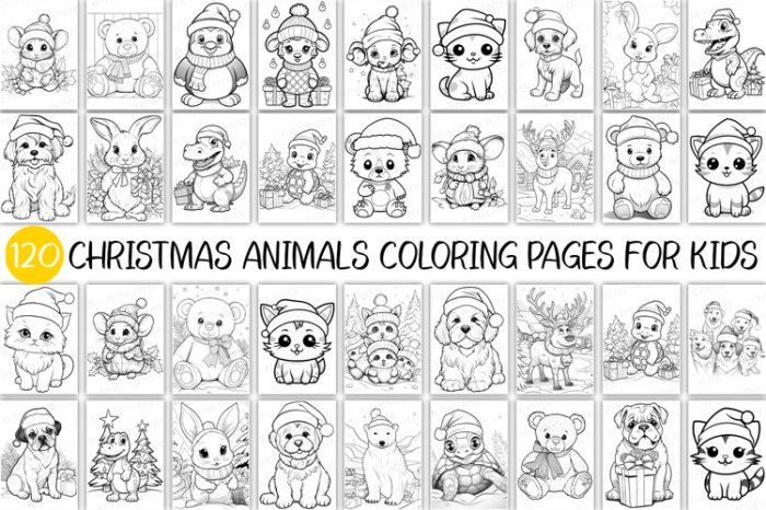 Christmas coloring pages animals