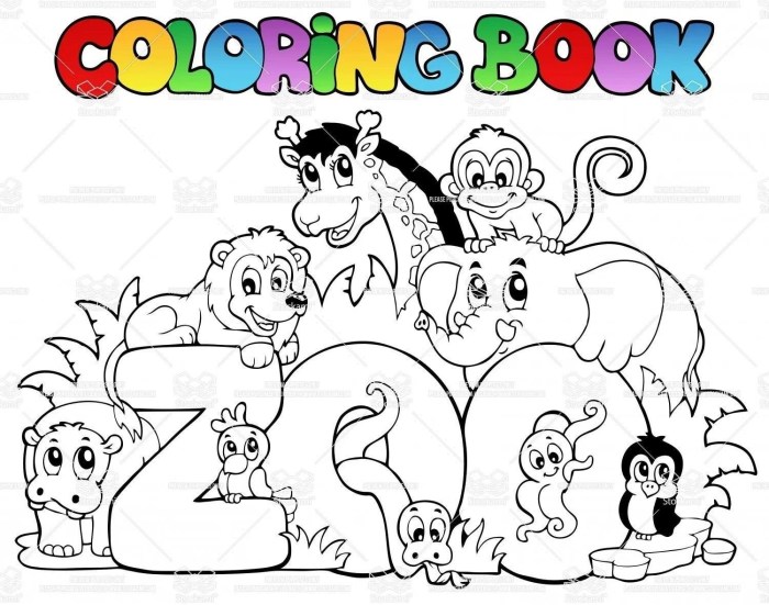 Free printable zoo animal coloring pages