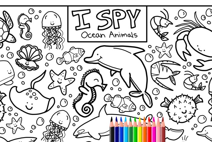 Coloring ocean pages creatures printable kids