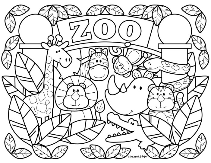 Preschool Zoo Animal Coloring Pages