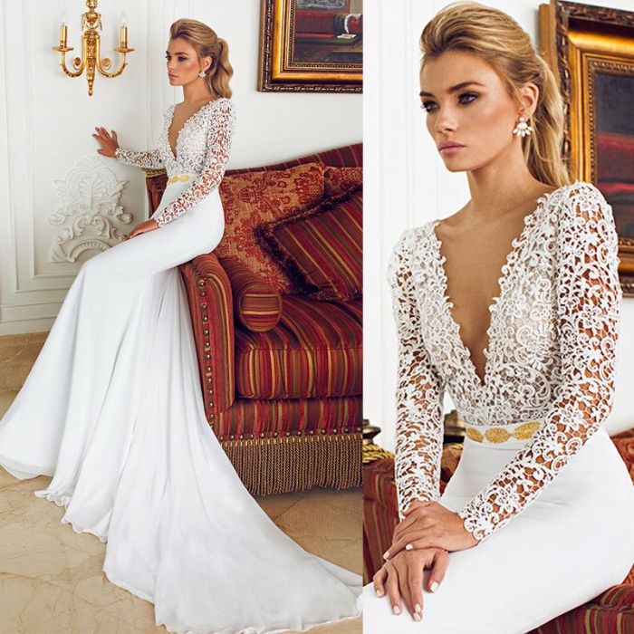 Vintage long sleeve wedding dress