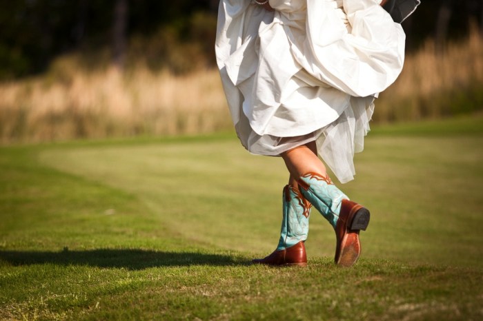 Wedding Dress and Cowboy Boots A Unique Bridal Style