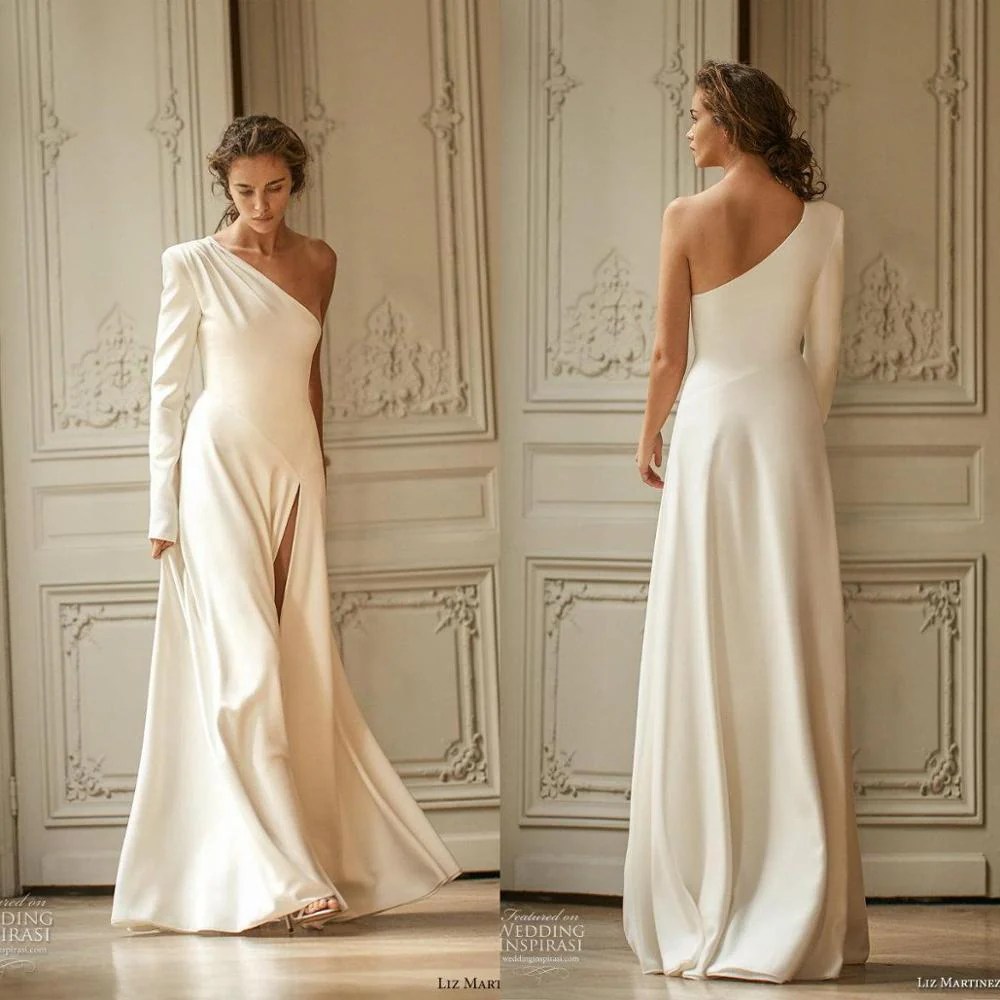 One shoulder dress for wedding