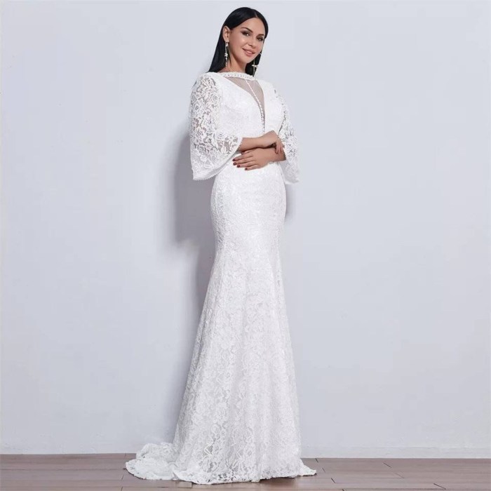 Flare sleeve wedding dress