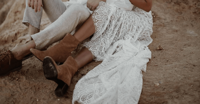 Wedding dresses to wear with cowboy boots